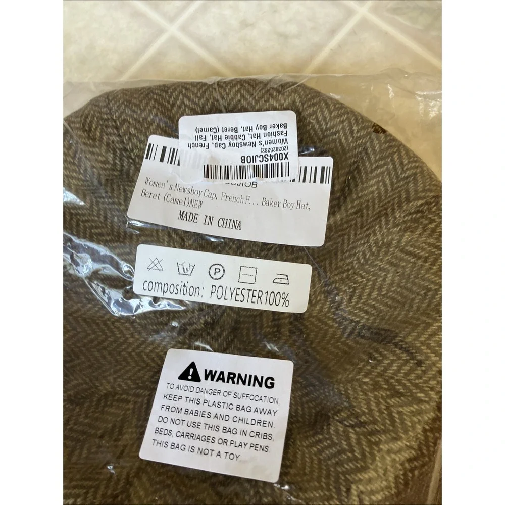 Brown herringbone Newsboy Applejack Cabbie Gatsby Tweed Ivy Golf Hat Cap Brown